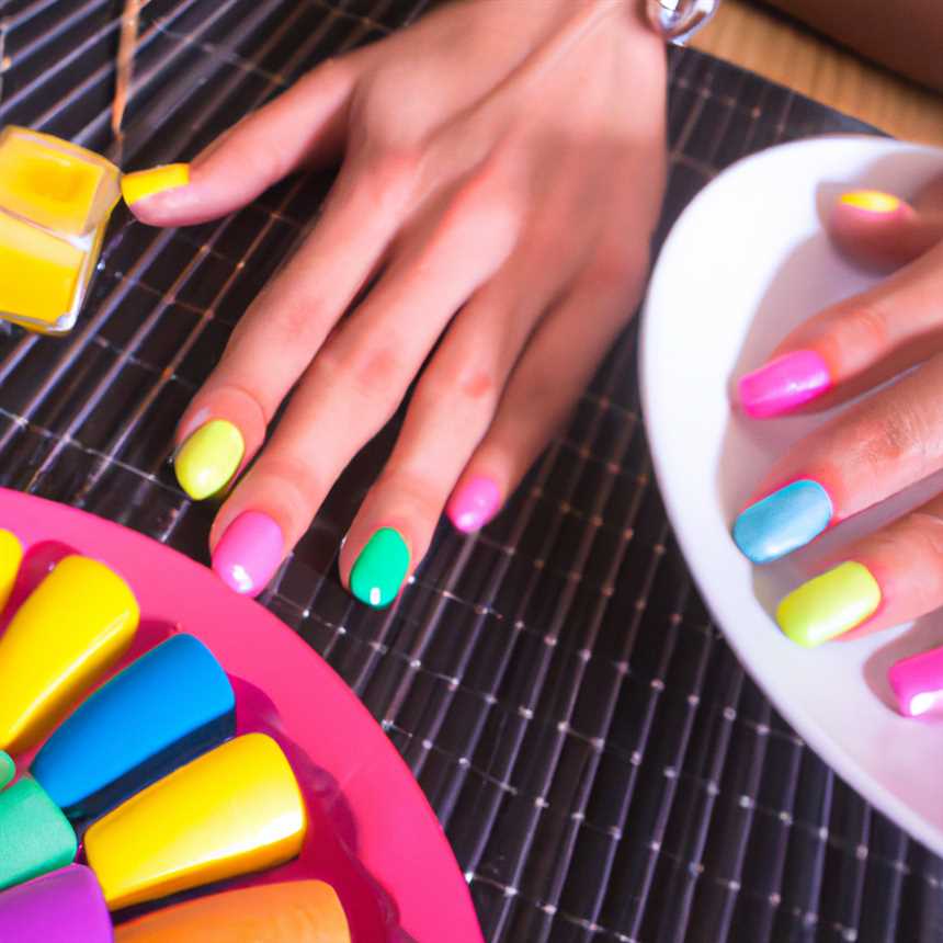Летний маникюр с неоновыми цветами