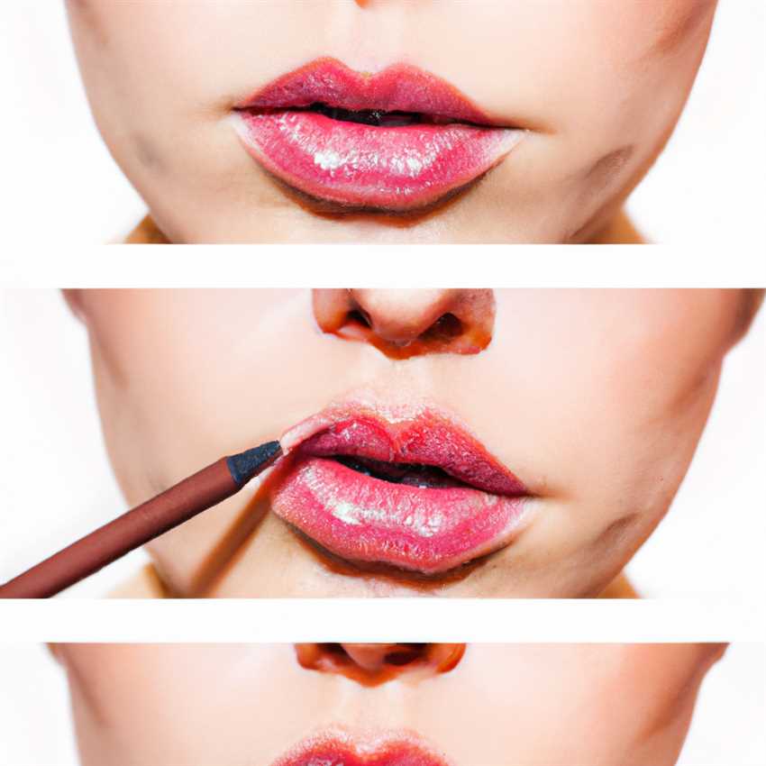 Нанесение карандаша на губы